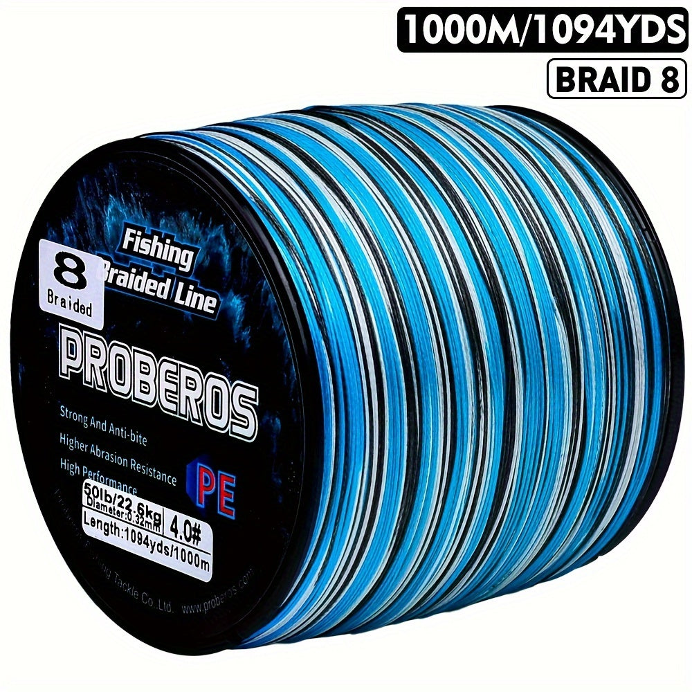 Durable 1000M Braided Fishing Line, Zero Stretch, 10-100Lb