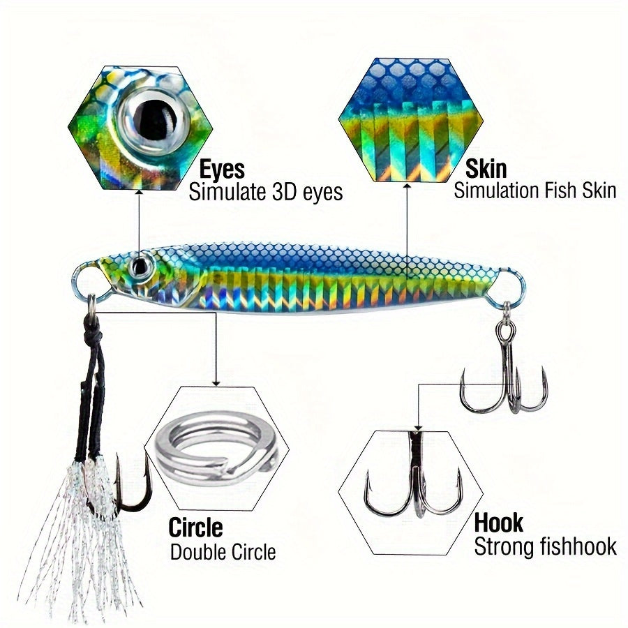 Mixed Color Fishing Jigs with 3D Eyes for Saltwater Fishing