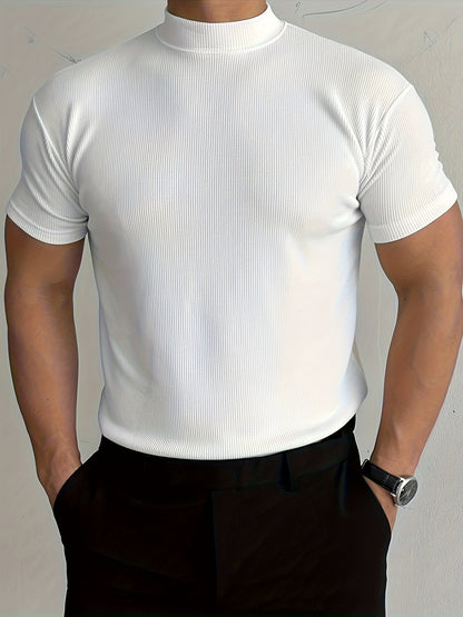 Summer Slim-Fit Crew Neck Tee for Active Men’s Wear