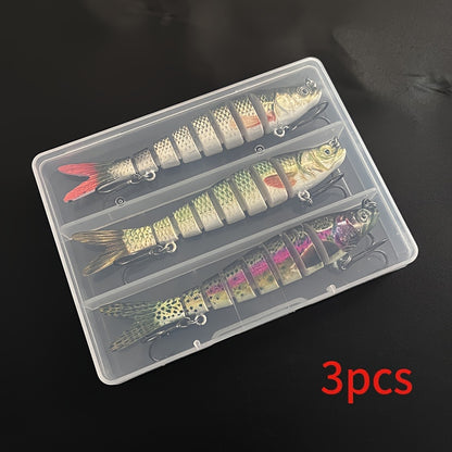 Lifelike 3pcs Fishing Lures with Treble Hooks for More Catches
