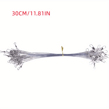 Durable Anti-Bite Steel Fishing Line with Swivel, 50-100pcs