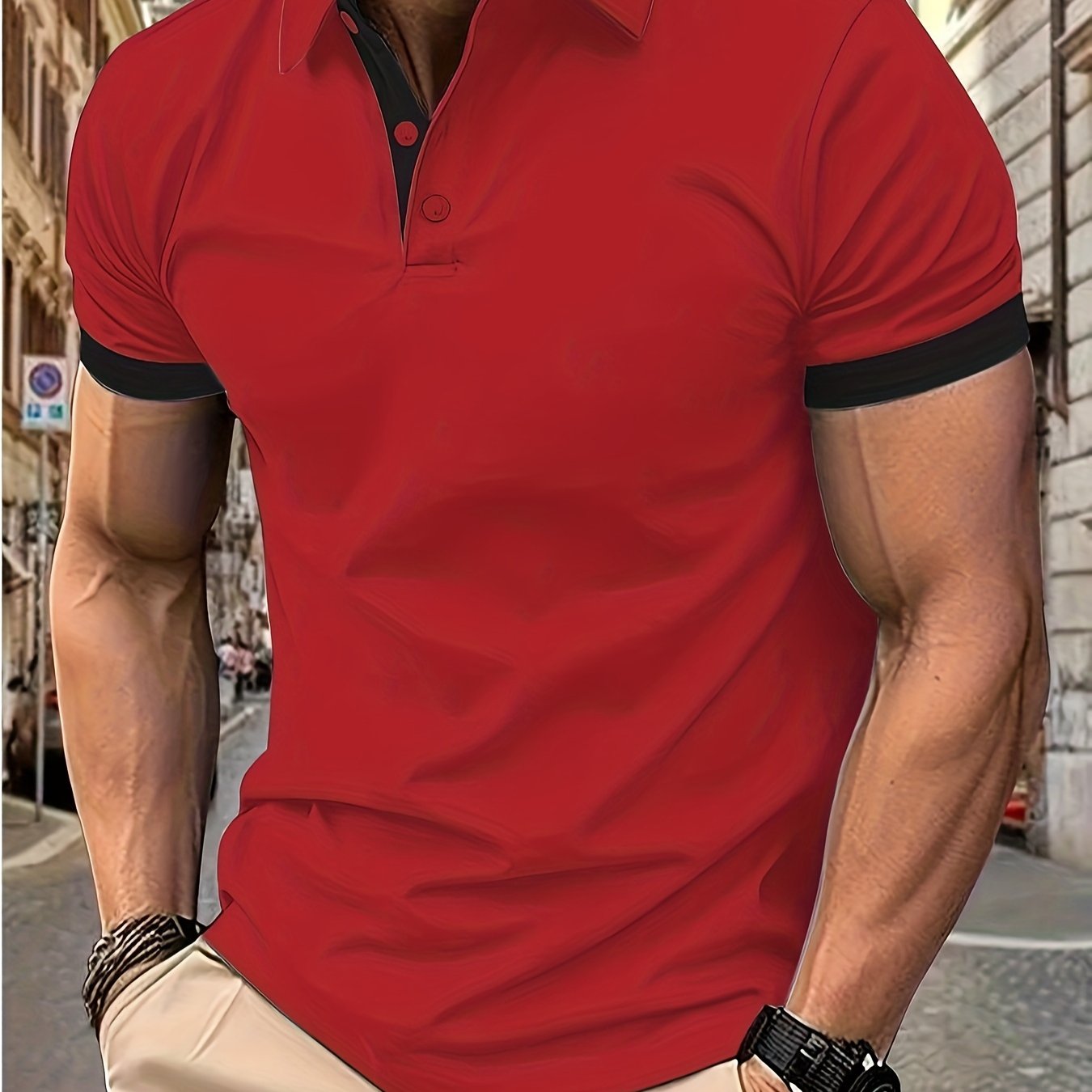 Breathable V-Neck Golf Shirt for Men - Summer Casual Wear