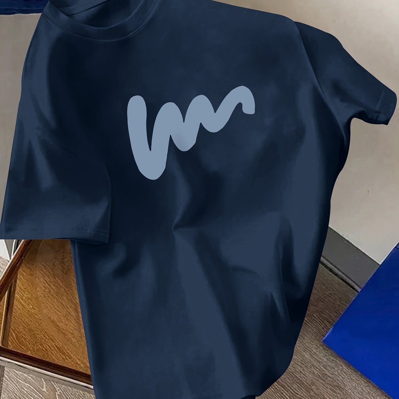 Creative Line Graphic Print Short Sleeve Men's T-Shirt