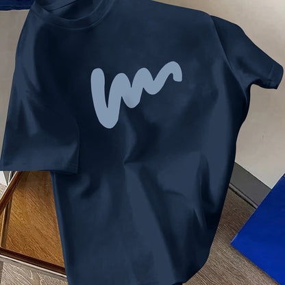 Creative Line Graphic Print Short Sleeve Men's T-Shirt