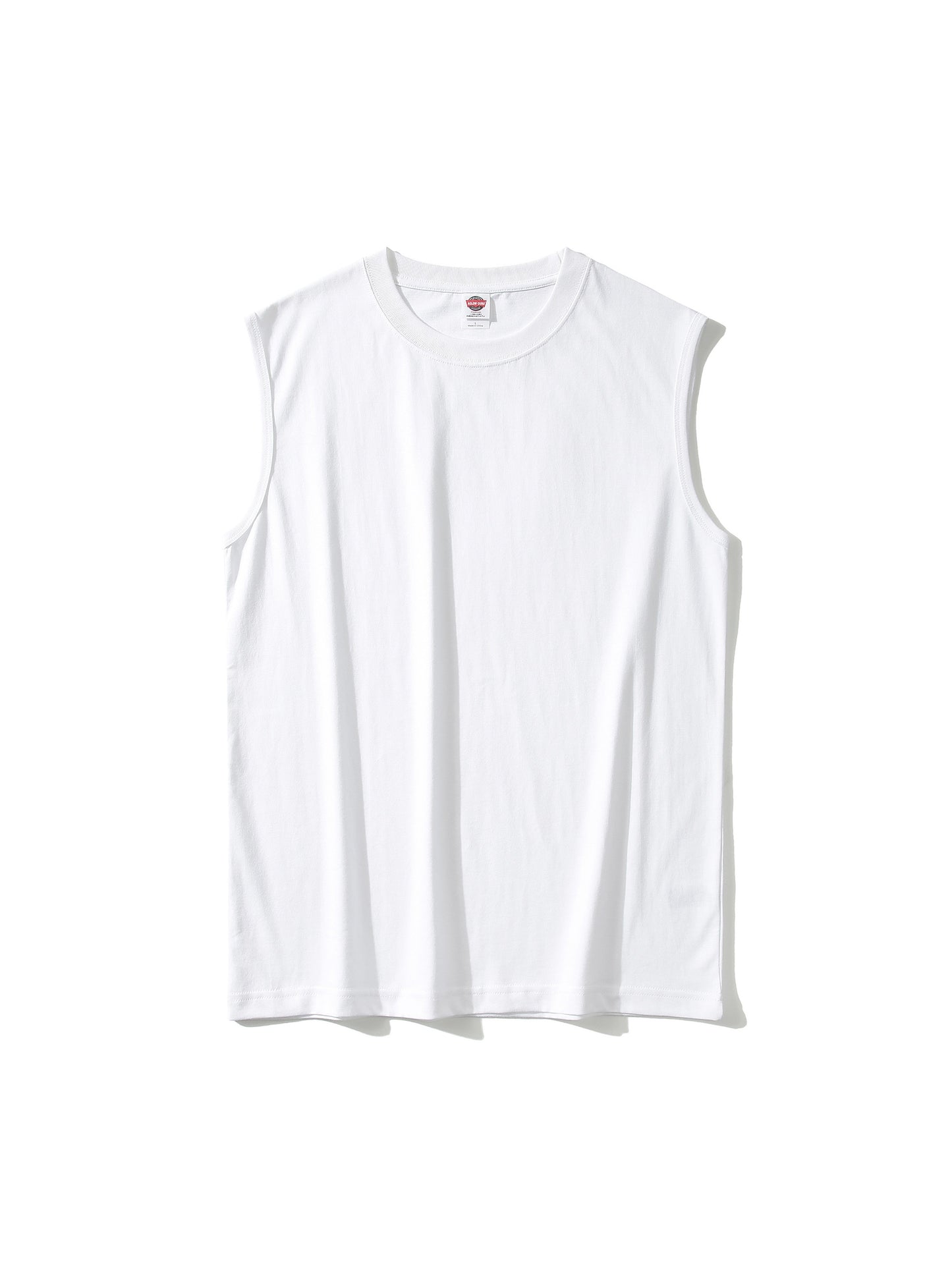 White sleeveless shirt on a white background