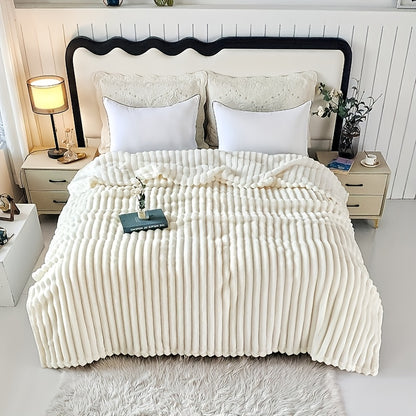 Ultra-Soft Pink Faux Rabbit Fur Blanket for All Seasons