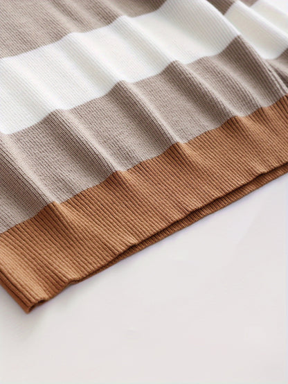 Stylish Color Blocked Men's Knitted Pullover for Active Wear