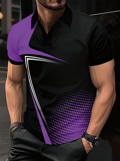 Summer Men's Lapel Golf T-Shirt for Active Leisure Wear