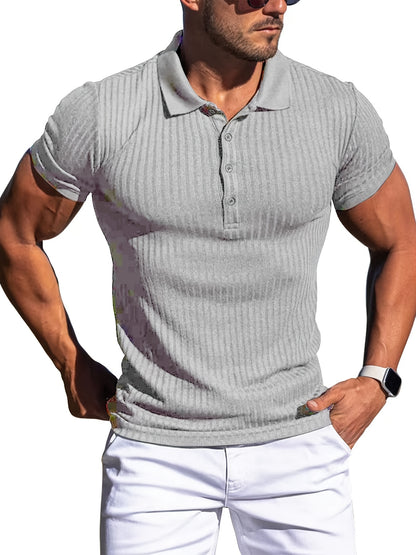 Men's Vintage High Stretch Button-Up Shirt for Summer Wear