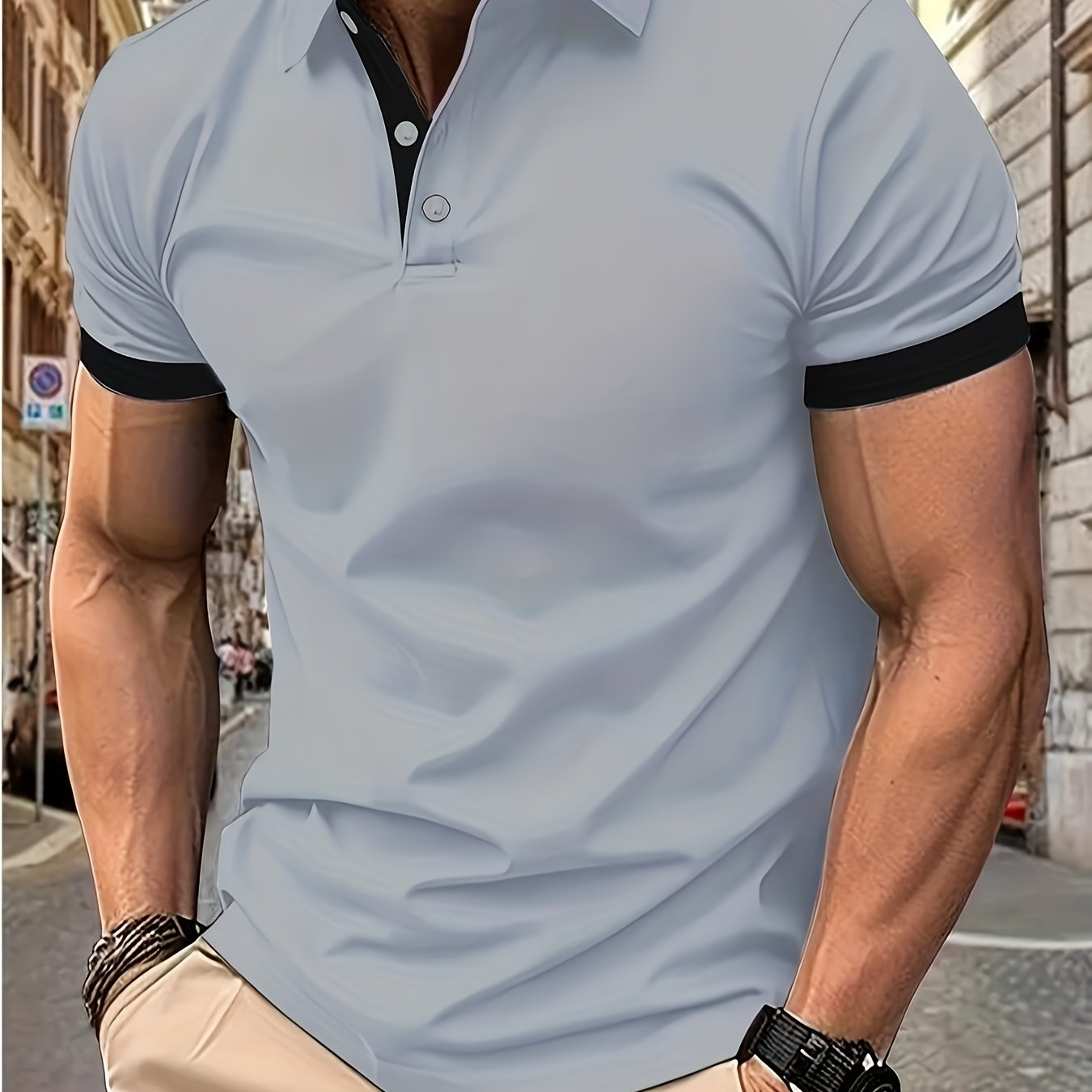 Breathable V-Neck Golf Shirt for Men - Summer Casual Wear