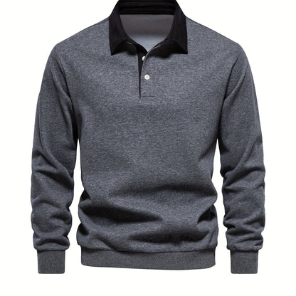 HookUpCo. Color Block Long Sleeve Pullover for Men