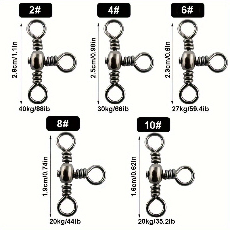 Durable 50pcs Fishing Hooks Barrel Swivels for Tackle Use