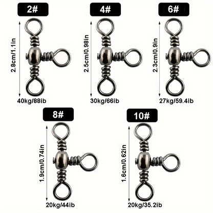 Durable 50pcs Fishing Hooks Barrel Swivels for Tackle Use
