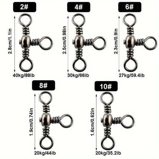 Durable 50pcs Fishing Hooks Barrel Swivels for Tackle Use
