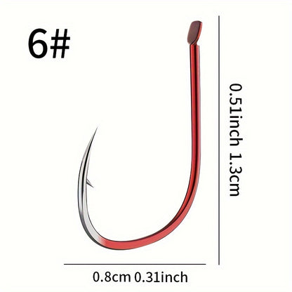50 Carbon Steel Barbed Fish Hooks for Durable Fishing Trips