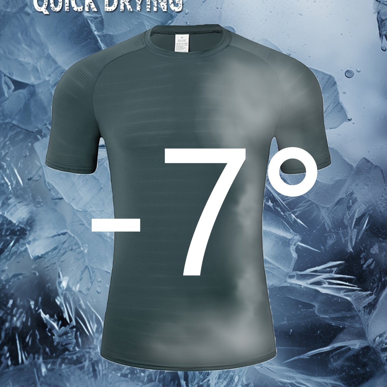 High Stretch Casual Men's Crew Neck Tee for Summer Wear