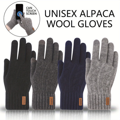 Alpaca Fleece Touch Screen Gloves with Secure Closure