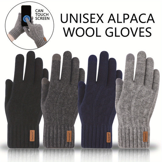 Alpaca Fleece Touch Screen Gloves with Secure Closure