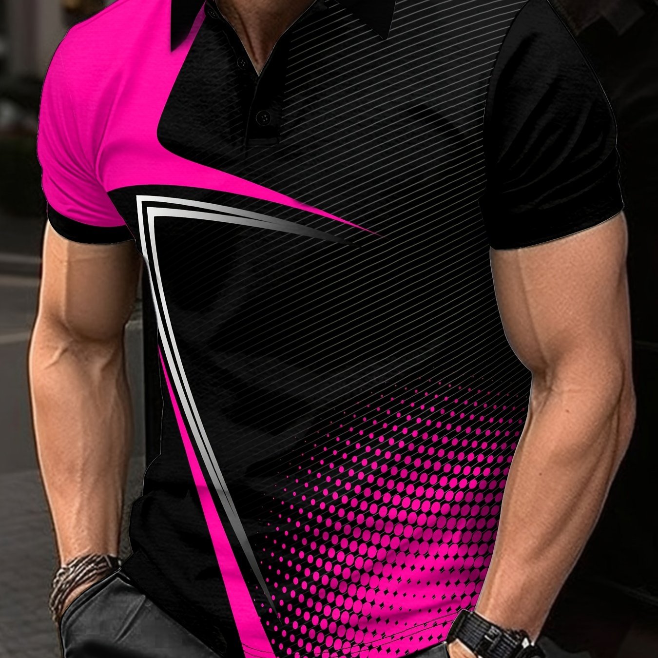 Summer Men's Lapel Golf T-Shirt for Active Leisure Wear