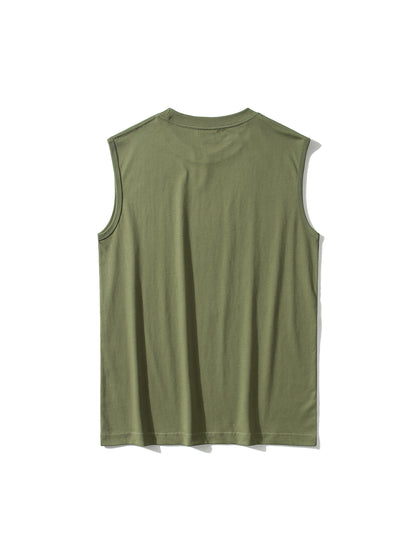 Men's Cotton Crew Neck Tank Top for Summer Wear