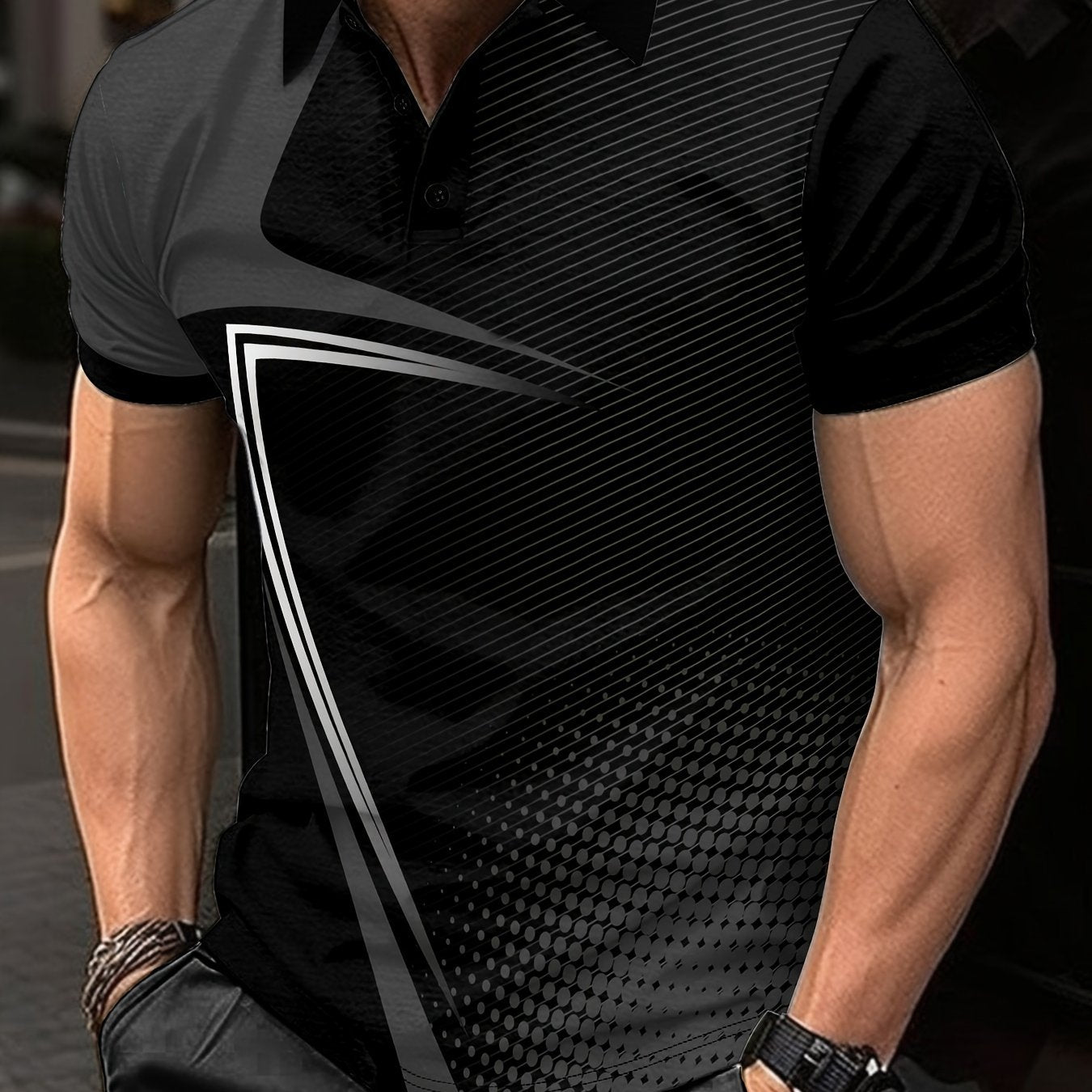 Summer Men's Lapel Golf T-Shirt for Active Leisure Wear