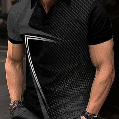 Summer Men's Lapel Golf T-Shirt for Active Leisure Wear