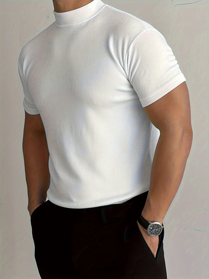 Summer Slim-Fit Crew Neck Tee for Active Men’s Wear