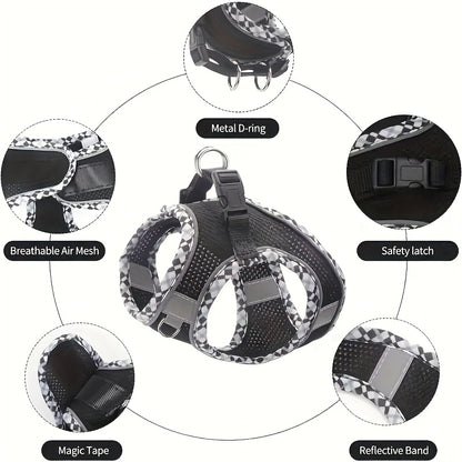 360-Degree Reflective Safety Vest Dog Leash for Active Pets