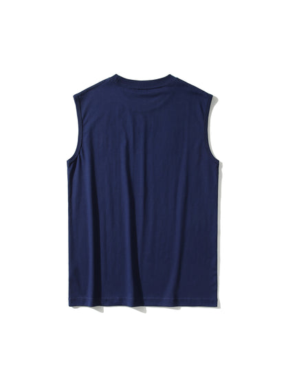 Men's Cotton Crew Neck Tank Top for Summer Wear