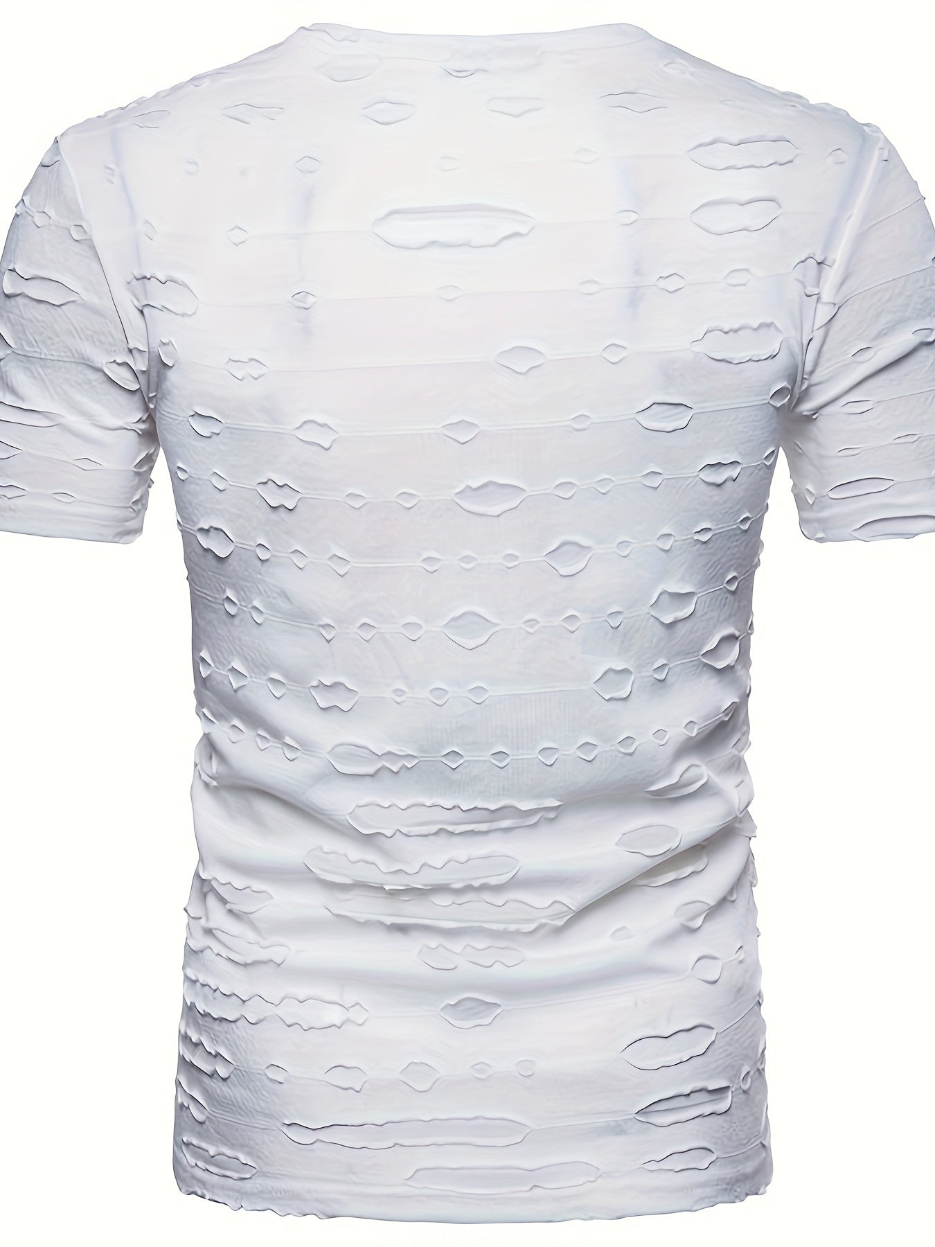HookUpCo. Men's Casual Ripped V-Neck Tee for Everyday Wear