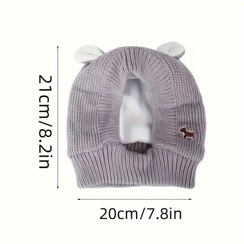 Knitted Dog Hat for Noise Protection, Warm Winter Cap