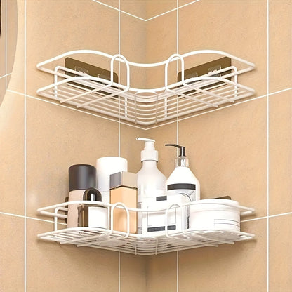 No-Drill Cast Iron Corner Shower Shelf for Modern Bathrooms