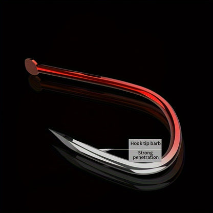 50 Carbon Steel Barbed Fish Hooks for Durable Fishing Trips