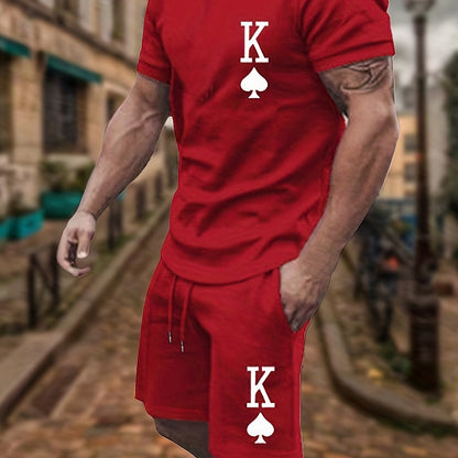 King Of Spades Casual 2-Piece Outfit Set for Summer Fun