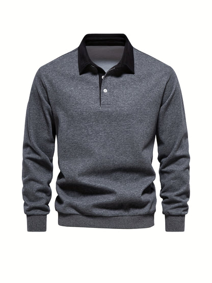 HookUpCo. Color Block Long Sleeve Pullover for Men
