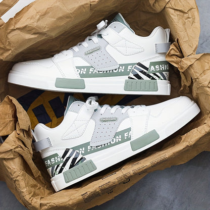 Fashion-Forward Skate Sneakers with Non-Slip Lace-Up Design