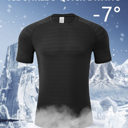 High Stretch Casual Men's Crew Neck Tee for Summer Wear