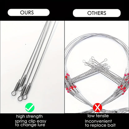 High-Strength Fishing Leaders with Spring Snap - 6/12pcs Set