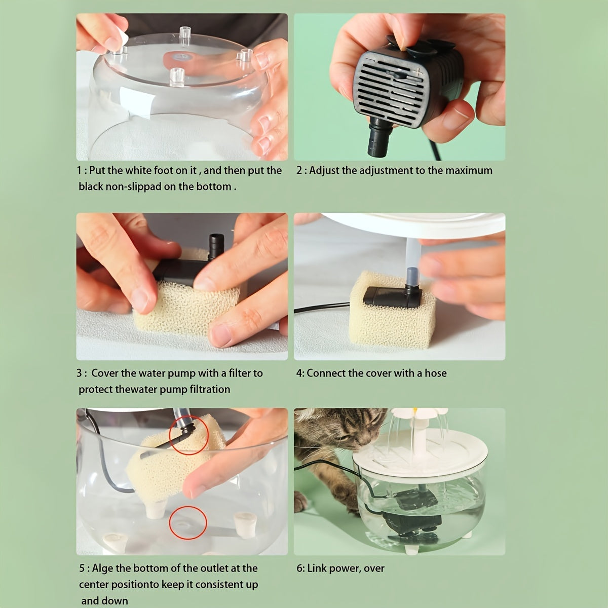 Whisper Quiet 1.5L Pet Water Fountain for Cats & Small Pets