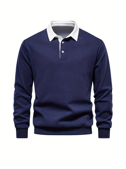 HookUpCo. Color Block Long Sleeve Pullover for Men