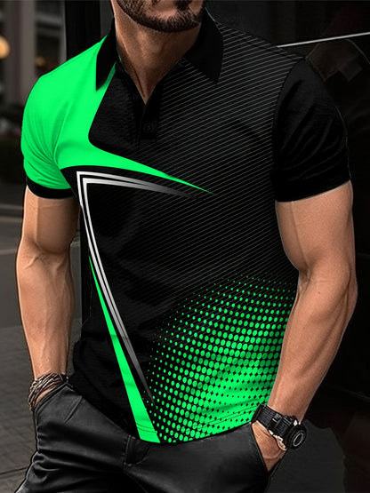 Summer Men's Lapel Golf T-Shirt for Active Leisure Wear