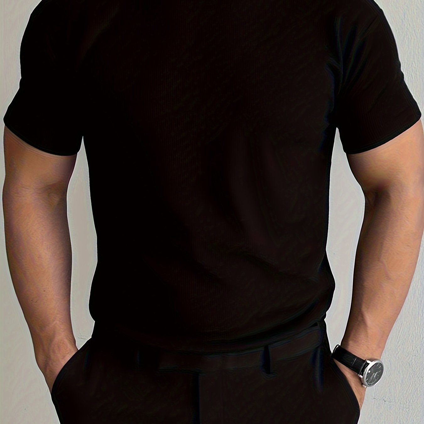 Summer Slim-Fit Crew Neck Tee for Active Men’s Wear
