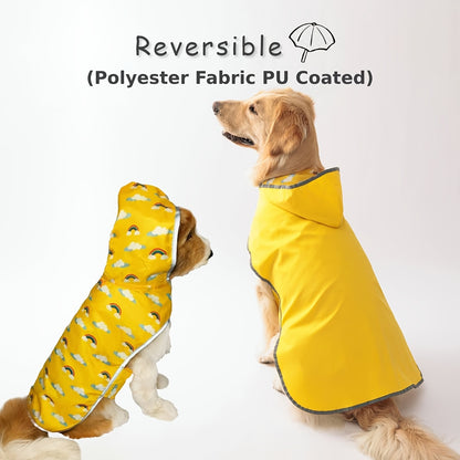 Reversible Dog Raincoat, Adjustable, Duck Print