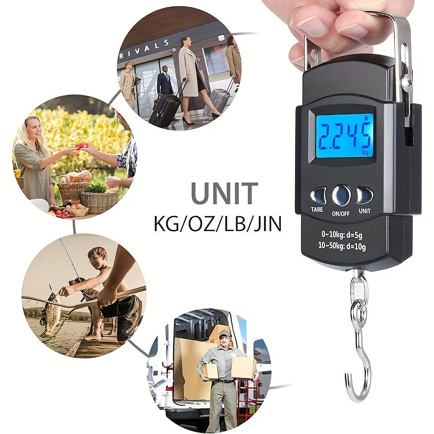 Compact Electronic Hand Scale with Ruler for Travel Use