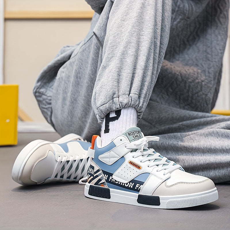 Fashion-Forward Skate Sneakers with Non-Slip Lace-Up Design