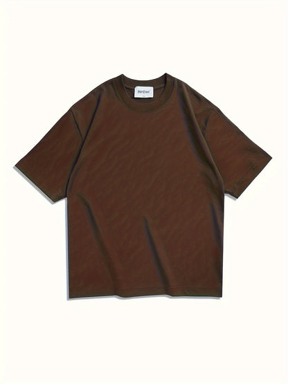 Men's Casual Cotton Blend Crew Neck T-Shirt for Outdoors