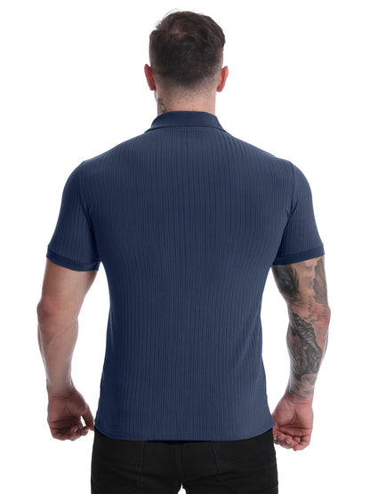 Men's Vintage High Stretch Button-Up Shirt for Summer Wear