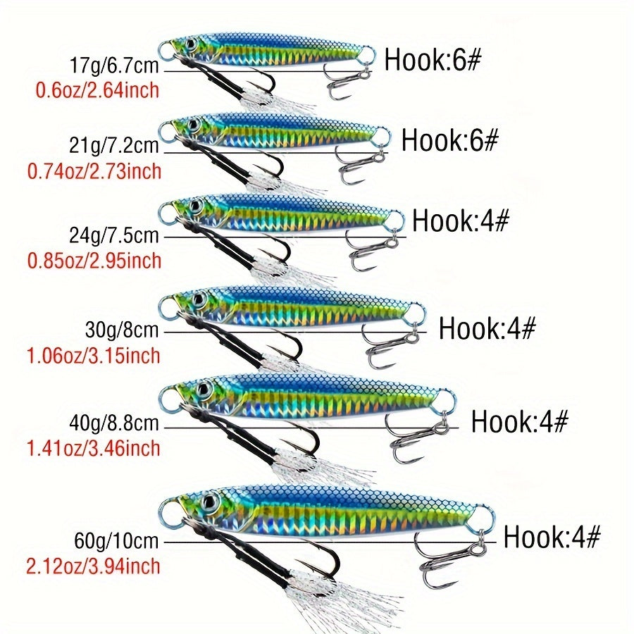 Mixed Color Fishing Jigs with 3D Eyes for Saltwater Fishing