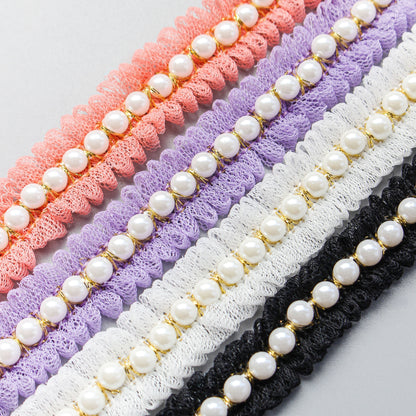 Elegant Pearl and Lace Adjustable Pet Collar for Stylish Pets