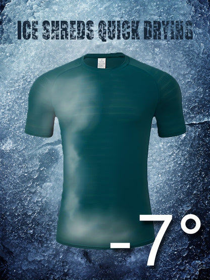 High Stretch Casual Men's Crew Neck Tee for Summer Wear